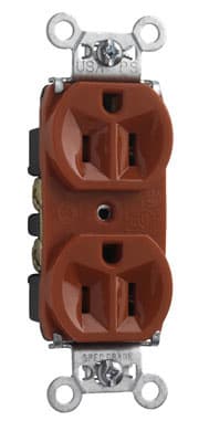 Pass & Seymour / Legrand - Pass & Seymour 5262-RED Hard Use Spec Grade Duplex Receptacle, Back & Side Wire, 15A 125V - Red