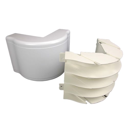The Wiremold Co - Wiremold 5418FO 2" Cable Bend Radius Ivory Non-Metallic Multiple Channel Raceway Radiused Full Capacity External Elbow