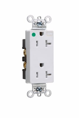 Pass & Seymour / Legrand - Pass & Seymour TR26362-HGW 20 Amp 125 VAC 2-Pole 3-Wire NEMA 5-20R White Nylon Tamper-Resistant Duplex Receptacle