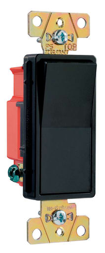 Pass & Seymour / Legrand - Pass & Seymour 2621-BK Single Pole, Back and Side Wire, Decorator Switch, 20 amps, 120/277V -Black