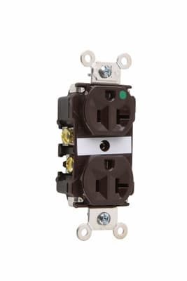 Pass & Seymour / Legrand - Pass & Seymour 8300 Extra Heavy-Duty Hospital Grade Duplex Receptacle, Back & Side Wire, 20A 125V - Brown