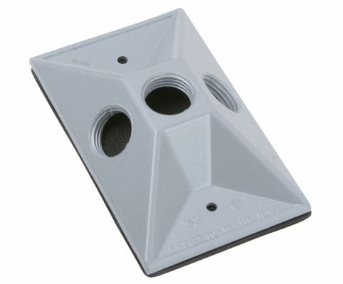 Pass & Seymour / Legrand - Pass & Seymour WPB13 Gray 1-Gang Raised Weatherproof Box Outdoor Lamp Cluster Cover