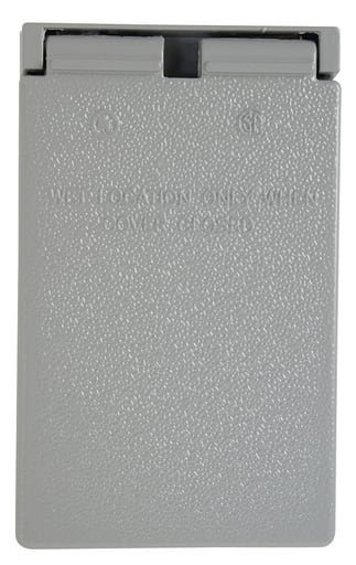 Pass & Seymour / Legrand - Pass & Seymour CA721-G Weatherproof Cover Power Outlet, 1 5/8 Inch Vertical, 1 Self Closing Lid