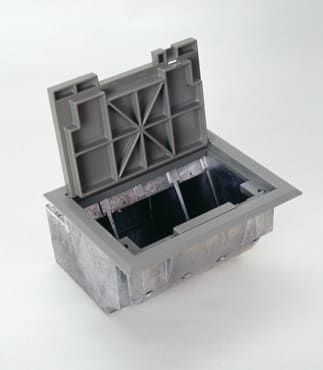 The Wiremold Co - Wiremold AF1-KC 8 x 6 Inch Raised Floor Box with Black Carpet Cover and Trim