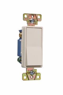 Pass & Seymour / Legrand - Pass & Seymour 2603-LA Three-way, Back and Side Wire, Decorator Switch, 15 amps, 120/277V, Light Almond