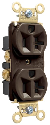 Pass & Seymour / Legrand - Pass & Seymour PS5362 Heavy-Duty Spec Grade Duplex Receptacle, Back & Side Wire, 20A 125V - Brown