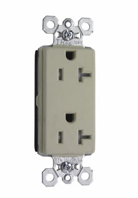 Pass & Seymour / Legrand - Pass & Seymour PTTR26362-I PlugTail™ Tamper-Resistant Decorator Spec Grade Duplex Receptacle, 20A 125V - Ivory