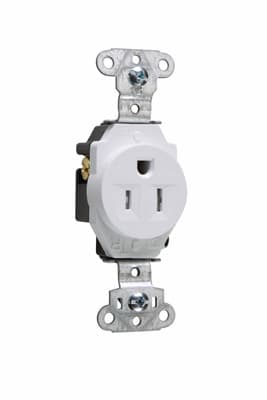 Pass & Seymour / Legrand - Pass & Seymour TR5251-W Tamper-Resistant Construction Spec Grade Single Receptacle Back & Side Wire 15Amp 125Volt White