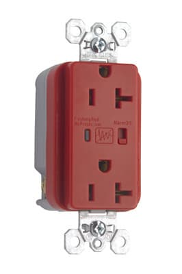 Pass & Seymour / Legrand - Pass & Seymour 5362-REDSP Surge Protective Extra Heavy-Duty Duplex Receptacle, Back & Side Wire, 20A 125V - Red