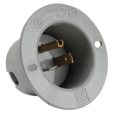 Pass & Seymour / Legrand - Pass & Seymour 5378-SS Straight Blade 2pole 3wire 20A 125V Flanged Inlet