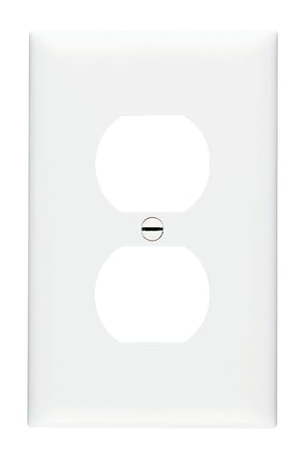 Pass & Seymour / Legrand - Pass & Seymour TPJ8-W 1Gang Wall Plate, Duplex Receptacle, Nylon, Jumbo - White