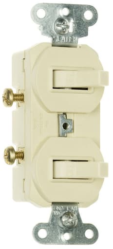 Pass & Seymour / Legrand - Pass & Seymour 690-IG Single Pole, Double Combination Switch, 15 Amps, 120/277 Volts, With Ground, Ivory