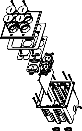 The Wiremold Co - LCAN WMFB2DRKS4N 2-GANG 15A DUP & 4