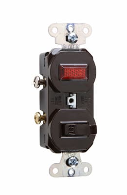 Pass & Seymour / Legrand - Pass & Seymour 692-G Single Pole, Single Pilot Light, Combination Switch, 15 amps, 120V - Brown