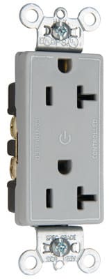 Pass & Seymour / Legrand - Pass & Seymour 26352-CHGRY 20A 125V Half Controlled Plug Load Duplex Outlet Gray