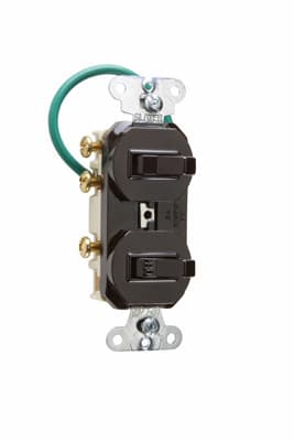 Pass & Seymour / Legrand - Pass & Seymour 696-G Single Pole, Three-Way Combination Switch, 15A 120/277V - Brown
