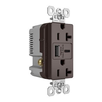 Pass & Seymour / Legrand - P&S TR20USBAC6 20A 125V TR REC + US