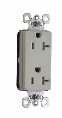 Pass & Seymour / Legrand - Pass & Seymour PTTR26362-LA PlugTail™ Tamper-Resistant Decorator Spec Grade Duplex Receptacle, 20A 125V - Light Almond
