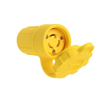 Pass & Seymour / Legrand - Pass & Seymour 25W34 Turnlok® Watertight Connector, 15A 277V, L7-15R, NEMA 4X/6P, IP65/66/67 - Yellow