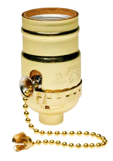 Pass & Seymour / Legrand - Pass & Seymour 19980-PG Medium base, metal shell, pullchain, electroller, single circuit, 1/8 IPS bushing with set screw.