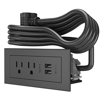 The Wiremold Co - Wiremold RDZBK radiant® Furniture Power Basic Power Unit- Black