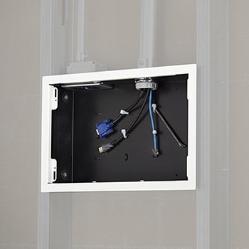 The Wiremold Co - Wiremold WMPAC525FW In-Wall Storage Box, for A/V, Power & Data, w/ Flange, 9" x 14.25" x 3.9", White Flange