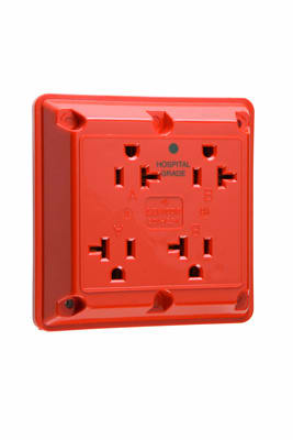 Pass & Seymour / Legrand - Pass & Seymour 420-HRED Hospital Grade Quad Receptacle 20A 125V - Red
