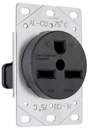 Pass & Seymour / Legrand - Pass & Seymour 3801 Straight Blade Receptacle 2Pole 3Wire 30Amp 250V