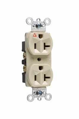 Pass & Seymour / Legrand - Pass & Seymour IG5362-I Isolated Ground Heavy-Duty Spec Grade Duplex Receptacle, Back & Side Wire, 20A 125V - Ivory