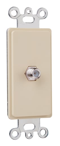 Pass & Seymour / Legrand - Pass & Seymour 26CATV-I Single Gang Decorator With F Type Coaxial Connector, Ivory.