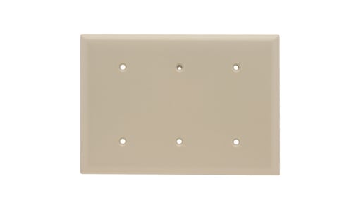 Pass & Seymour / Legrand - Pass & Seymour SP34-I 3Gang Wall Plate, Blank, Strap Mount, Standard - Ivory