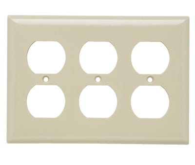 Pass & Seymour / Legrand - Pass & Seymour SP83 3-Gang 3-Duplex Brown Smooth Thermoset Plastic Standard Wallplate