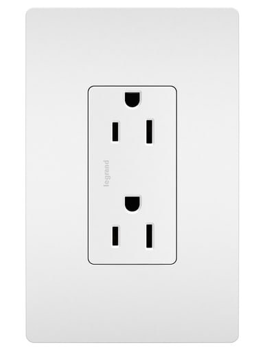 Pass & Seymour / Legrand - Pass & Seymour 885-W Sierraplex Receptacle,15Amp 125Volt, Screw Terminal & Speedwire, White