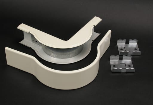 The Wiremold Co - Wiremold V2418FO 2" Cable Bend Radius Ivory Steel 2-Channel Raceway Radiused External Elbow
