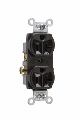 Pass & Seymour / Legrand - Pass & Seymour CR20-BK Commercial Spec Grade Duplex Receptacle Side Wire 20Amp 125Volt Black