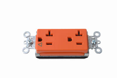 Pass & Seymour / Legrand - Pass & Seymour PTIG26362 PlugTail™ Isolated Ground Decorator Spec Grade Duplex Receptacle, 20A 125V - Orange