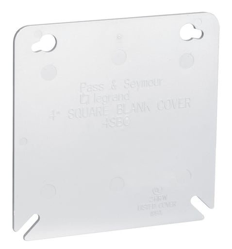 Pass & Seymour / Legrand - Pass & Seymour 4SBC 4" Square Flat Blank Cover - Gray
