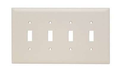 Pass & Seymour / Legrand - Pass & Seymour TPJ264-LA 4Gang Wall Plate, Decorator, Nylon, Jumbo - Light Almond