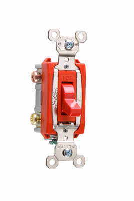 Pass & Seymour / Legrand - Pass & Seymour PS20AC3-RED 3way Toggle Switch, Back & Side Wire, 20A 120/277V - Red