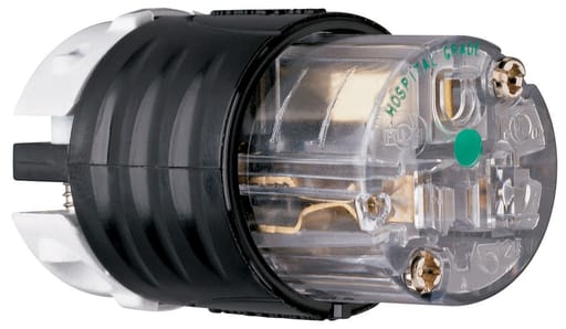 Pass & Seymour / Legrand - Pass & Seymour PS5269-XHG 15 Amp 125 Volt 2-Pole 3-Wire NEMA 5-15R Black and Clear Nylon Polarized Straight Blade Connector