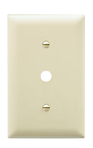 Pass & Seymour / Legrand - Pass & Seymour TP12-W Single Gang Wallplate, Single Telephone/Cable Outlet 13/32 Hole, White
