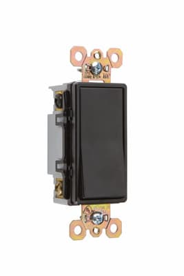 Pass & Seymour / Legrand - Pass & Seymour 2622-BK Double Pole, Back and Side Wire, Decorator Switch, 20 amps, 120/277V -Black