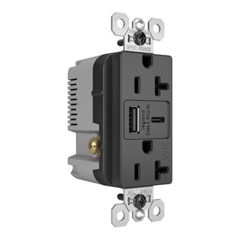 Pass & Seymour / Legrand - P&S WRTR20USBAC6BK 20A 125V WR TR R