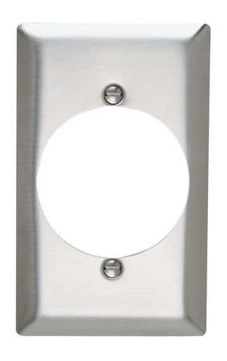 Pass & Seymour / Legrand - Pass & Seymour SS724 1Gang Wall Plate, 2.125" Power Outlet Receptacle, Standard - 302/304 Stainless Steel