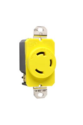 Pass & Seymour / Legrand - Pass & Seymour CRL530-R Turnlok Receptacle, 3wire 30amp 125V, Corrosion Resistant - Yellow