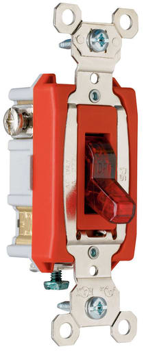 Pass & Seymour / Legrand - Pass & Seymour PS20AC1-RPL 1pole Pilot Lighted Switch, Back & Side Wire, 20A 120V - Red