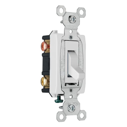 Pass & Seymour / Legrand - Pass & Seymour CS15AC3-W 15 Amp 120/277 VAC 3-Way White Glass Reinforced Nylon Screw Mounting Toggle Switch