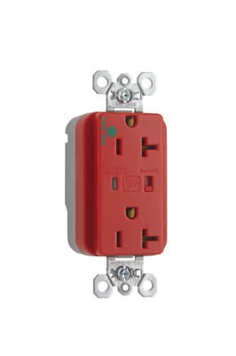 Pass & Seymour / Legrand - PT HG SPD RECP 20A/125V ALARM RED