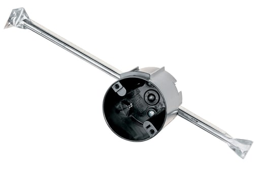 Pass & Seymour / Legrand - Pass & Seymour C1-18-HAC 3-1/4" Round Ceiling Box w/ Adjustable Bar Hanger, 16" - 24" Joists