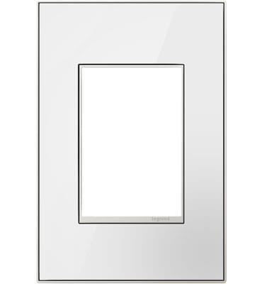 Pass & Seymour / Legrand - Pass & Seymour AWM-1G3MWW4 1-Gang 3-Module Wall Plate - Mirror White on White